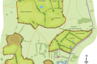 Map showing Sturts East, North and South