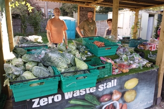 Market stall selling veg