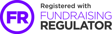 Fundraising Regulator logo with grey and purple text on white background